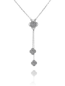 Stříbrný náhrdelník se třemi čtyřlístky - Meucci SN020