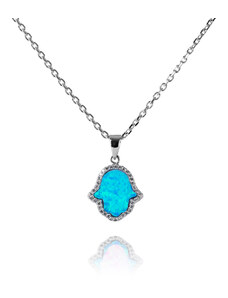 Stříbrný náhrdelník s opálovým ornamentem - Meucci SN015
