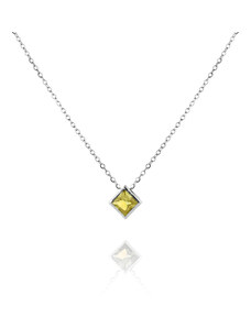 Stříbrný náhrdelník s citrínovým kosočtvercem - Meucci SN048/09