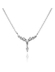 Stříbrný náhrdelník s ozdobou ze zirkonů - Meucci SN026