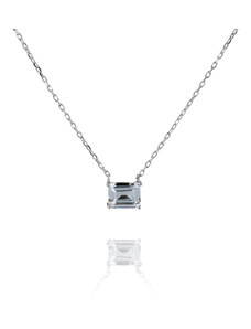Stříbrný náhrdelník s obdélníkovým zirkonem - Meucci SN058