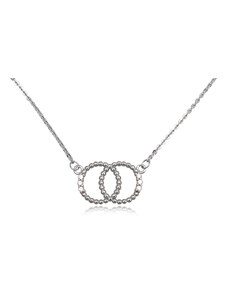Stříbrný náhrdelník se spojenými kruhy a zirkony - Meucci SN091