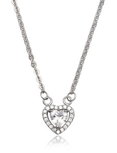 Stříbrný náhrdelník se zdobeným zirkonovým srdíčkem - Meucci TAN001