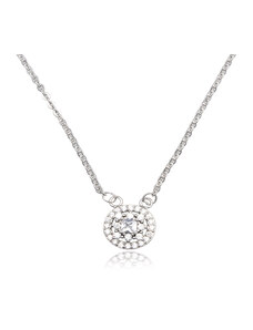Stříbrný náhrdelník s oválnou ozdobou se zirkonovým zdobením - Meucci TAN008