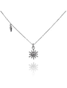 Stříbrný náhrdelník s hvězdičkovou ozdobou se zirkony - Meucci SN096