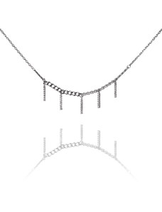 Stříbrný náhrdelník s visacími zirkonovými tyčinkami - Meucci SN099