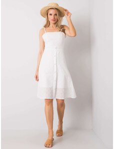 RUE PARIS Bílé dámské šaty na ramínka -white Bílá