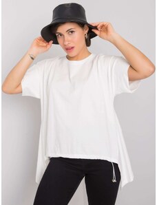 Fashionhunters Bílé tričko od Aleny RUE PARIS