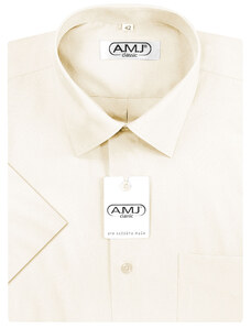 Pánská košile AMJ Comfort fit s krátkým rukávem - smetanová JK16