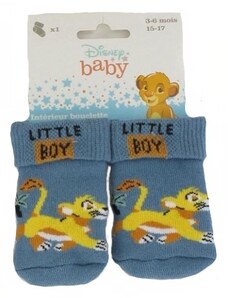 DISNEY Kojenecké froté ponožky Simba modrá
