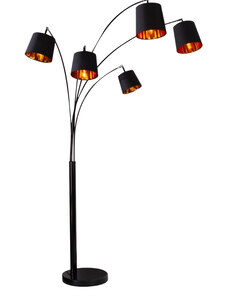 Moebel Living Černá kovová stojací lampa Malcolm 202 cm