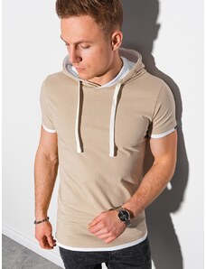 Buďchlap Trendové béžové tričko s kapucí S1376