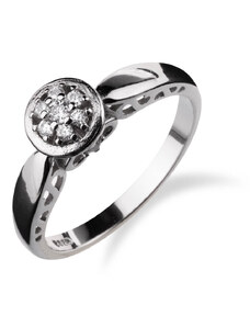 Elegantní stříbrný prsten zdobený drobnými zirkony - Meucci SS213R
