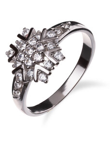 Stříbrný prsten s čirými zirkony - Meucci SS230R