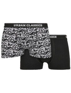 UC Men Organické boxerky 2-balení detail aop+černé