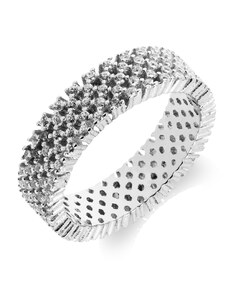 Stříbrný prsten osázený drobnými zirkony - Meucci SR043