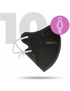 Nanolab 10 x Český bezpečný nano respirátor FFP2 dámský černý