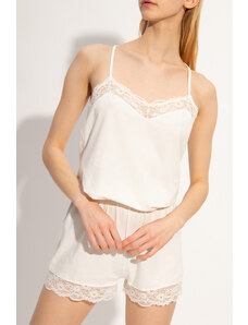 Emporio Armani dámské bílé krajkované pyžamo