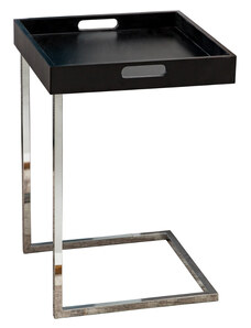 Moebel Living Černý plastový odkládací stolek Tibot 40x40 cm