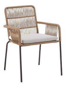 Béžová pletená zahradní židle Kave Home Samanta