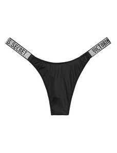 Victoria's Secret VERY SEXY černá tanga Bombshell Shine Strap Thong Panty