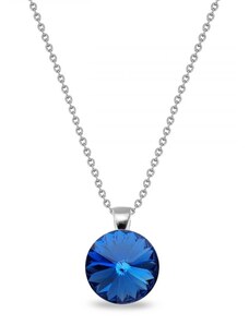 Spark Náhrdelník modrý Rivoli se Swarovski Elements Candy N112212SA Sapphire 12 mm