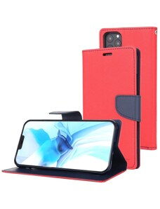 Pouzdro na iPhone 12 / 12 Pro - Mercury, Fancy Diary Red/Navy