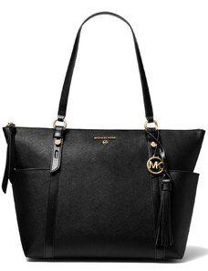 Michael Kors Sullivan Large Saffiano Leather Top-Zip Tote Bag Black