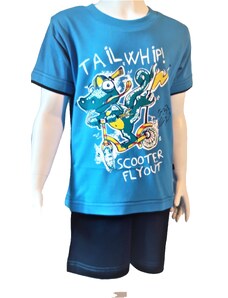 CALVI-Chlapecké pyžamo Krokodýl modré