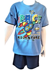 CALVI-Chlapecké pyžamo Vesmírná Raketa 1 modré