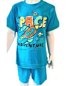 CALVI-Chlapecké pyžamo Vesmírná Raketa 2 tyrkysové