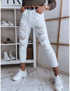 Dámske 3 4 džínsy s bílou krajkou