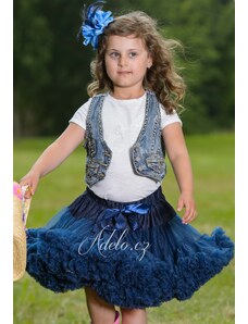 ADELO Tutu sukně dětská tylová extra - námořnicky modrá