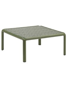 Nardi Zelený plastový zahradní konferenční stolek Komodo Tavolino Vetro 70 x 70 cm