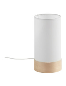 Bílá bavlněná stolní lampa Kave Home Slat