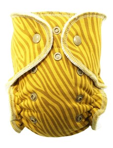 Breberky BIO Kalhotková plenka (S) - Zebra v hořčici PAT
