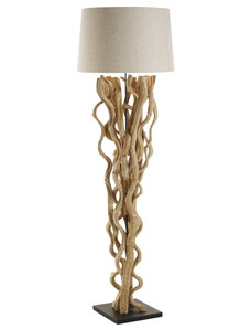 Bílá bavlněná stojací lampa Kave Home Nuba 177 cm