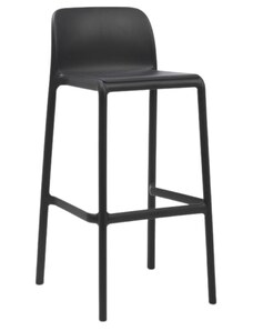 Nardi Antracitově šedá plastová barová židle Faro 76 cm