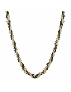Nefertitis Citrín a záhněda náhrdelník pletený A kvalita - cca 75 - 80 cm