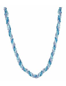 Nefertitis Tanzanit a apatit náhrdelník pletený A kvalita - cca 75 - 80 cm