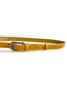 Penny Belts - Jaroměř Žlutý kožený dámský opasek 100 cm Penny Belts
