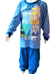CALVI-Chlapecké pyžamo Motorka světle modré