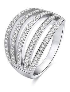 OLIVIE Stříbrný široký prsten 5140