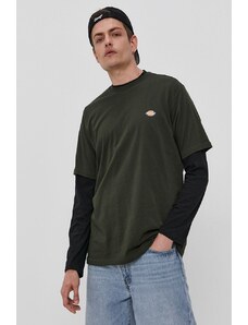 Tričko Dickies pánské, zelená barva, hladké, DK0A4XDBOGX-OLIVEGREEN