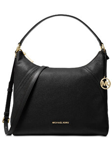 Michael Kors Kabelka Aria Pebble Leather Shoulder Bag Black Gold