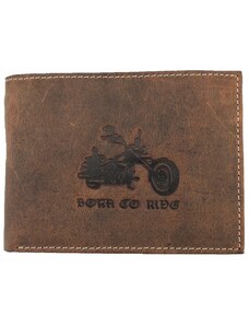 Hnědá kožená peněženka motorka