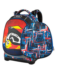 Školní batoh Target Motorkářská helma, červeno-modré vzory