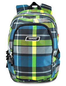 Studentský batoh Target Zeleno-modrý kostkovaný