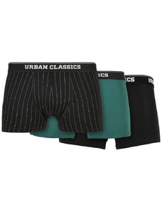 UC Men Organické boxerky 3-balení proužkované aop+černé+stromově zelené