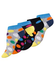 Vincent Creation Ponožky dámské kotníčkové DOTS - barevné puntíky - 4 páry